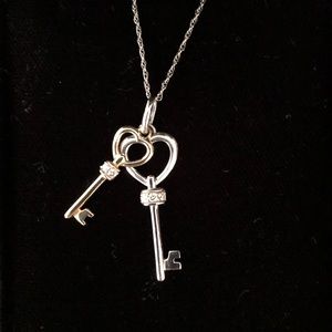 Key Heart Gold with Diamond Accents Necklace